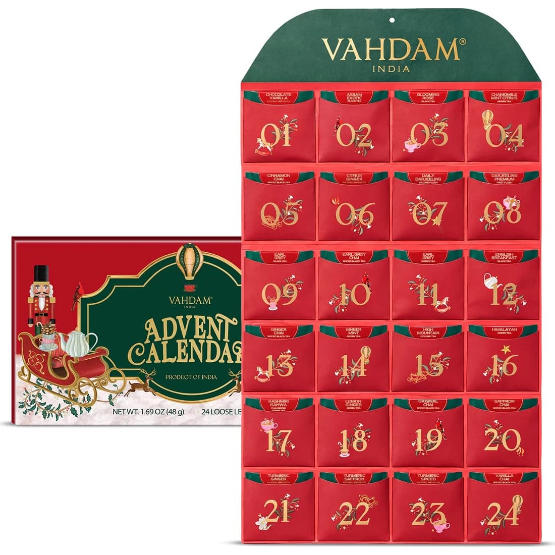 VAHDAM Foldable Loose Leaf Tea Advent Calendar